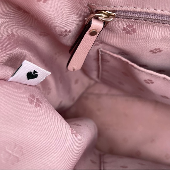 Kate Spade ♠️ Willow Page Crosshatch Leather Tote in 🌸Rosy Cheeks - Picture 11 of 13